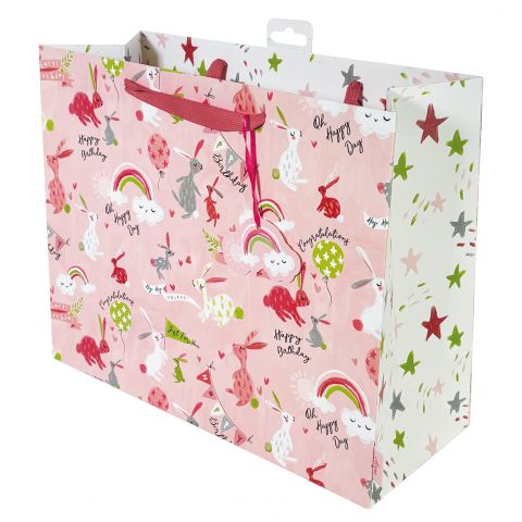 Gift Bag Carrier Baby Bunny Pink