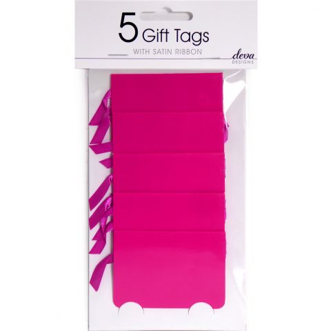 Pack of 5 Tags - Fuchsia