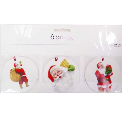 Pack of 6 Tags - Vintage Santa