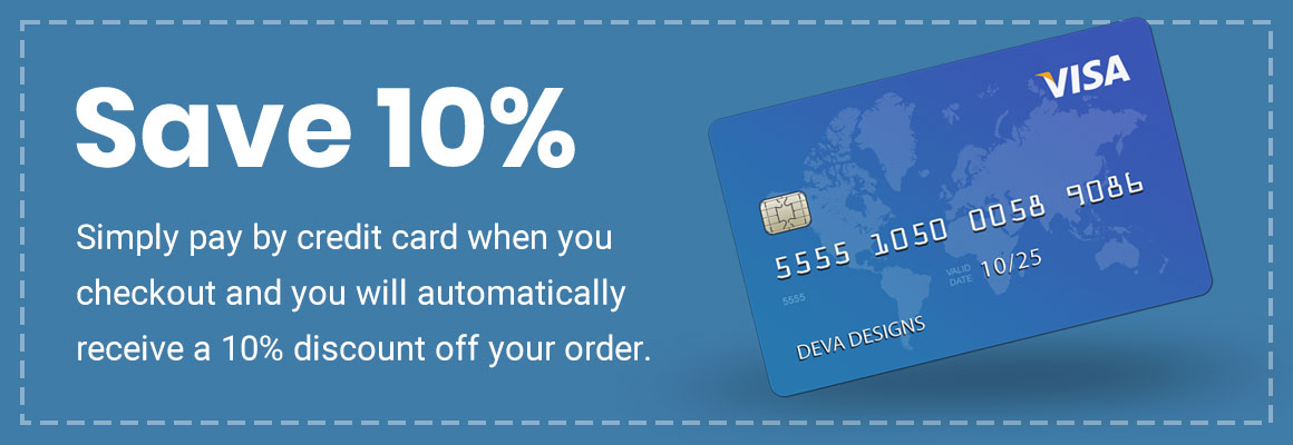 Save 10% when you checkout with a credit/debit card